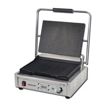 Mercury Single Ribbed Contact Grill with digital timer
